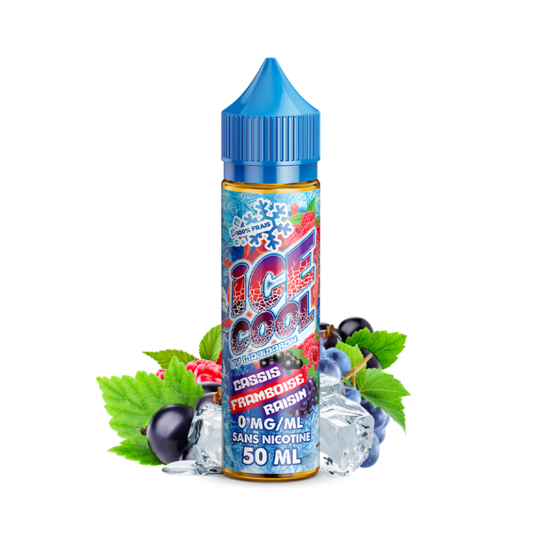 E-liquide Cassis framboise raisin de la gamme Ice cool chez Klopina
