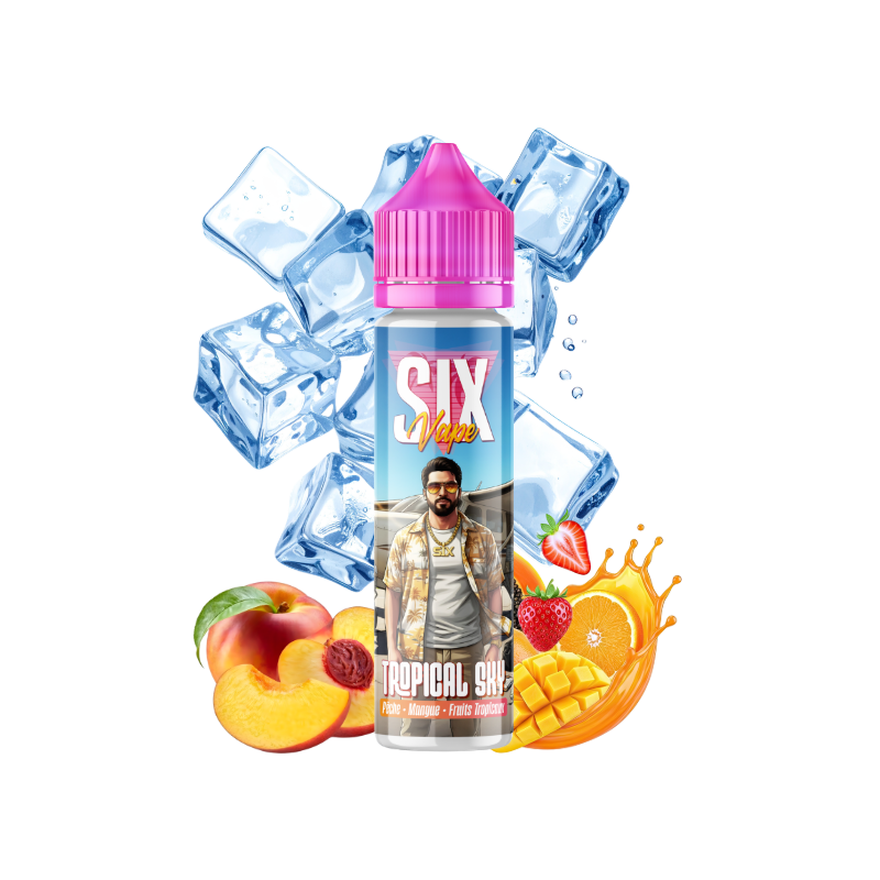 E-liquide Tropical Sky 50ml de la gamme SIX Vape chez Klopina